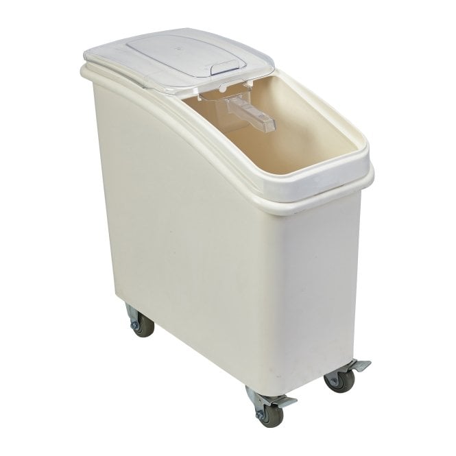 Genware Polypropylene Mobile Ingredient Bin with Scoop 81 Litre