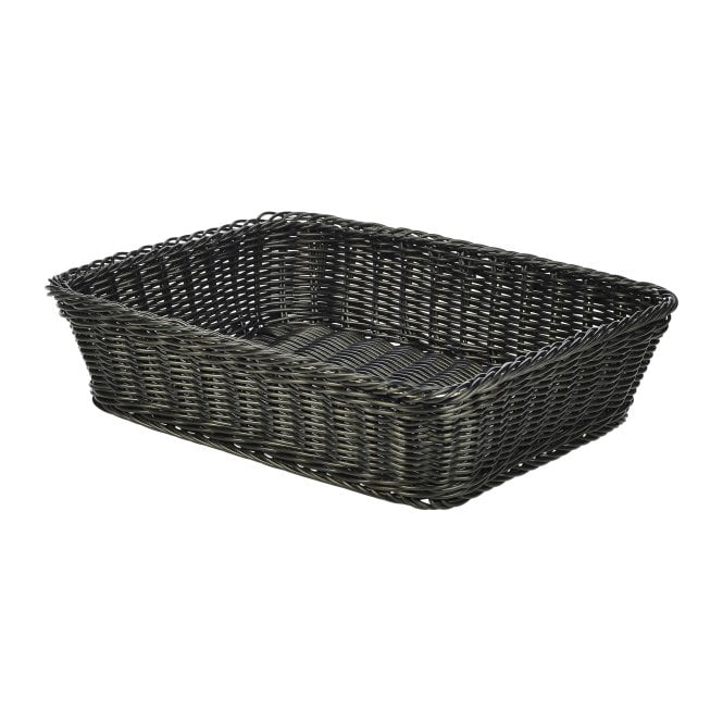 Genware Polywicker Display Basket Black 36.5 x 29 x 9cm