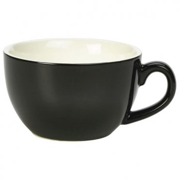 Genware Porcelain Black Bowl Shaped Cup 25cl/ 8.75oz | Box of 6