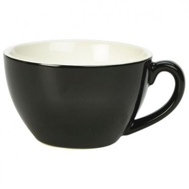 Genware Porcelain Black Bowl Shaped Cup 34cl/ 12oz | Box of 6