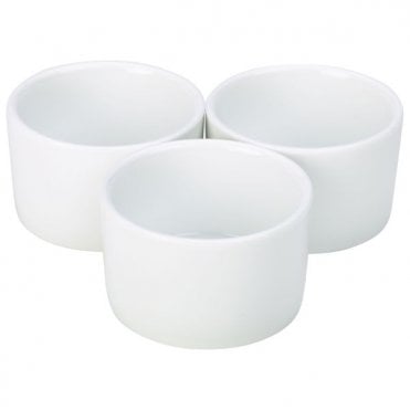 Genware Porcelain Contemporary Smooth Ramekin 9cm/ 3.5" | Box of 6