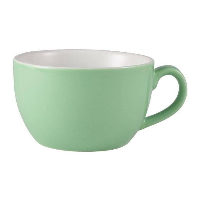 Genware  Porcelain Green Bowl Shaped Cup 25cl/ 8.75oz | Box of 6