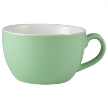 Genware Porcelain Green Bowl Shaped Cup 25cl/ 8.75oz | Box of 6