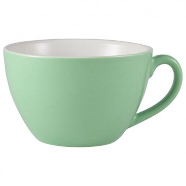 Genware Porcelain Green Bowl Shaped Cup 34cl/ 12oz | Box of 6