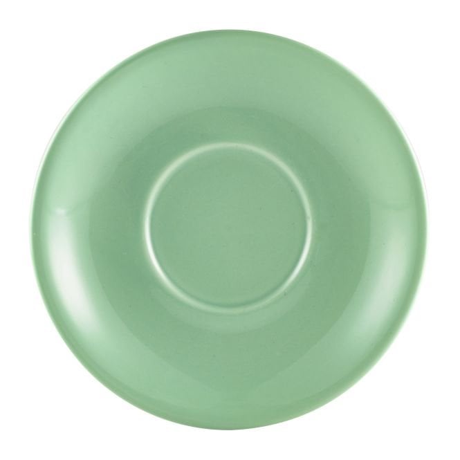 Genware  Porcelain Green Saucer 16cm/ 6.25