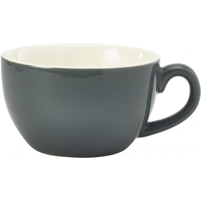 Genware  Porcelain Grey Bowl Shaped Cup 25cl/ 8.75oz | Box of 6