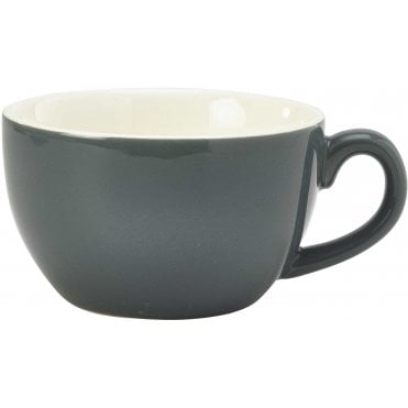 Genware Porcelain Grey Bowl Shaped Cup 25cl/ 8.75oz | Box of 6