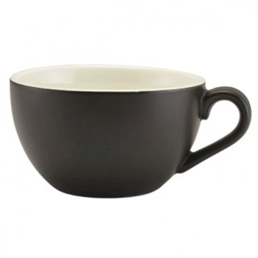 Genware Porcelain Matt Black Bowl Shaped Cup 17.5cl/ 6oz | Box of 6