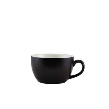 Genware Porcelain Matt Black Bowl Shaped Cup 25cl/ 8.75oz | Box of 6