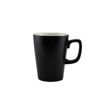 Genware Porcelain Matt Black Latte Mug 34cl/ 12oz | Box of 6