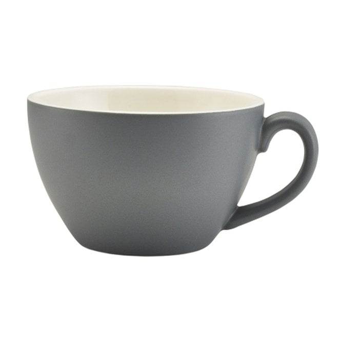 Genware  Porcelain Matt Grey Bowl Shaped Cup 34cl/ 12oz | Box of 6