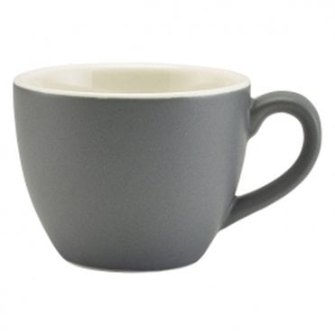 Genware Porcelain Matt Grey Bowl Shaped Cup 9cl/ 3oz | Box of 6