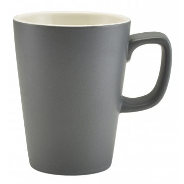 Genware Porcelain Matt Grey Latte Mug 34cl/ 12oz | Box of 6