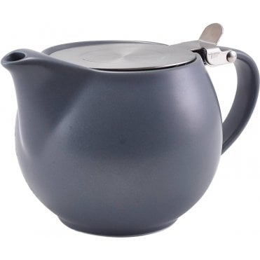 GenWare Porcelain Matt Grey Teapot with St/St Lid & Infuser 50cl/ 17.6oz | Box of 6