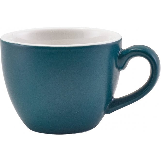Genware  Porcelain Matt Teal Bowl Shaped Cup 9cl/ 3oz | Box of 6