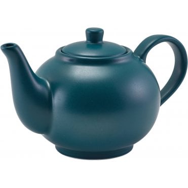 GenWare Porcelain Matt Teal Teapot 45cl/ 15.75oz | Box of 6