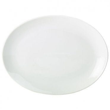 Genware Porcelain Oval Plate 36cm/ 14" | Box of 6