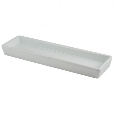 Genware Porcelain Rectangular Dish Holder 28 x 8cm/ 11 x 3.25" | Box of 6