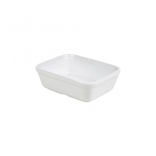 Genware  Porcelain Rectangular Pie Dish 15.5x11.5cm/ 6 x 4.5