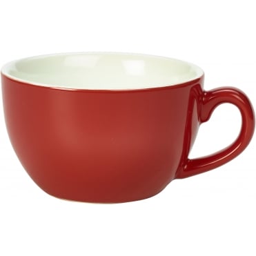 Genware Porcelain Red Bowl Shaped Cup 25cl/ 8.75oz | Box of 6