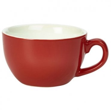 Genware Porcelain Red Bowl Shaped Cup 25cl/ 8.75oz | Box of 6