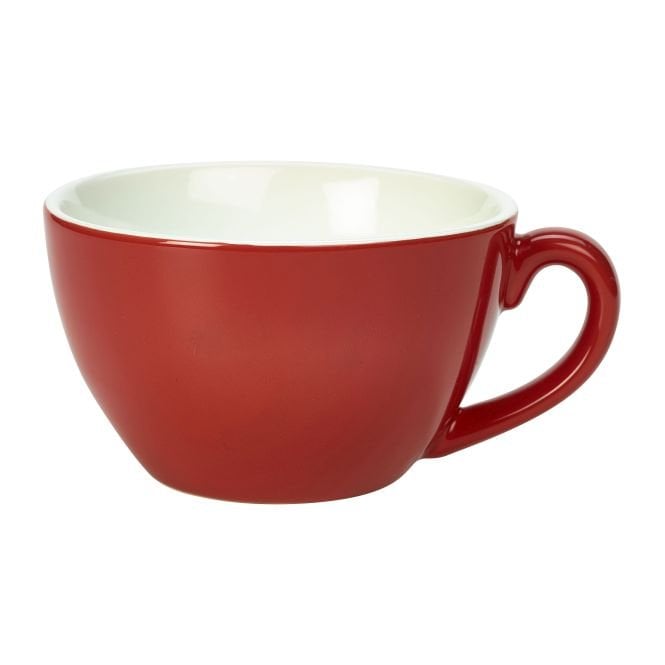 Genware  Porcelain Red Bowl Shaped Cup 34cl/ 12oz | Box of 6