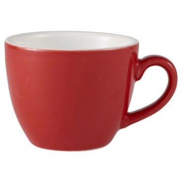 Genware Porcelain Red Bowl Shaped Cup 9cl/ 3oz | Box of 6