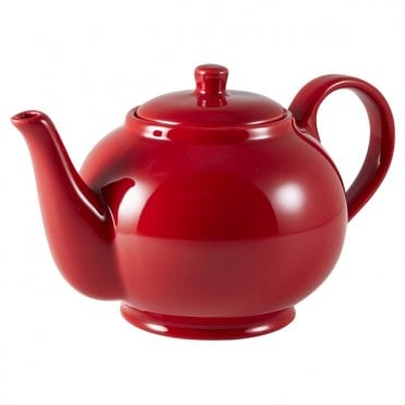 Genware Porcelain Red Teapot 45cl/ 15.75oz | Box of 6