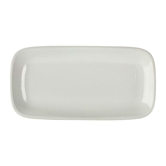 Genware  Porcelain Rounded Rectangular Plate 29.5 x 15cm/ 11.5 x 6
