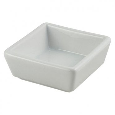 Genware Porcelain Square Dish 8.5 x 3.5cm/ 3.25 x 1.4" | Box of 6