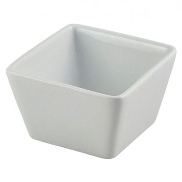 Genware Porcelain Square Dish 8.5 x 5.5cm/ 3.25 x 2.25" | Box of 6