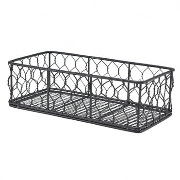GenWare Rectangular Black Wire Basket 25 x 12 x 7.5cm | Box of 6
