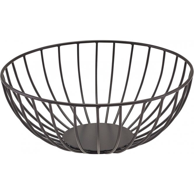 Genware  Round Black Wire Basket 20 x 8cm