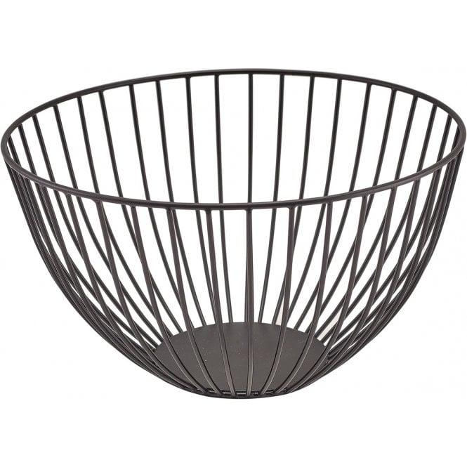Genware  Round Black Wire Basket 24 x 13cm