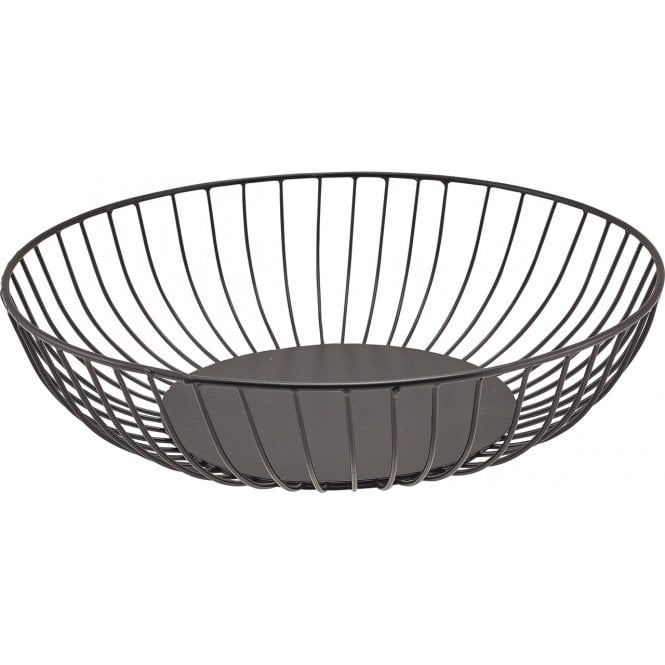 Genware  Round Black Wire Basket 27 x 7cm