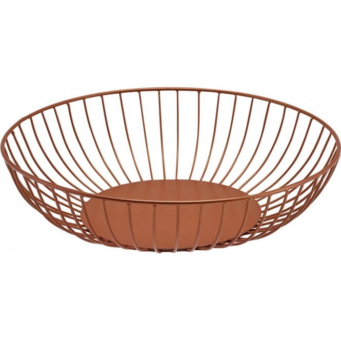 Genware  Round Copper Wire Basket 27 x 7cm