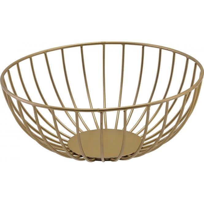 Genware  Round Gold Wire Basket 20 x 8cm