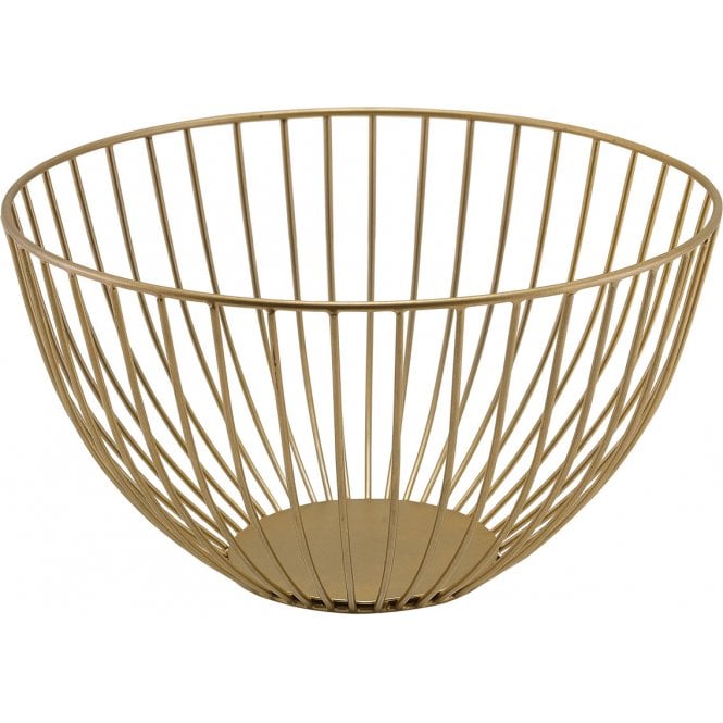 Genware  Round Gold Wire Basket 24 x 13cm