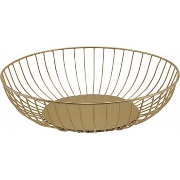 GenWare Round Gold Wire Basket 27 x 7cm
