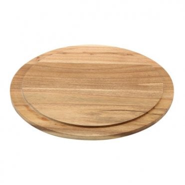 Genware Round Wood Serving/ Cake Board 33cm