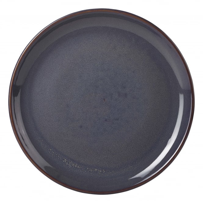 Genware Rustic Stoneware Blue Coupe Plate 19cm | Box of 6