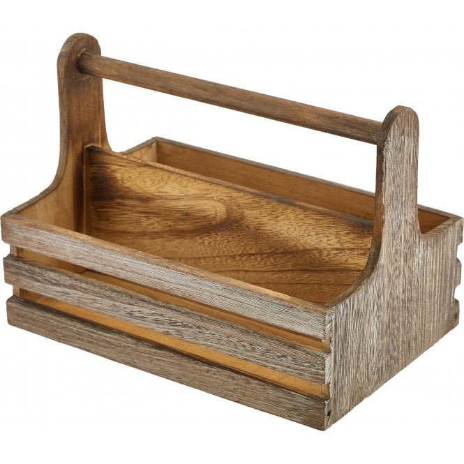 Genware Rustic Wooden Table Caddy
