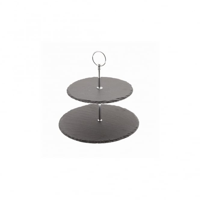 Genware  Slate 2-Tier Cake Stand 20/25cm