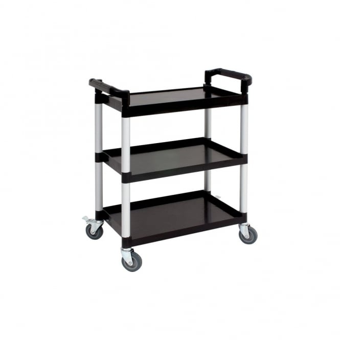 Genware  Small 3 Tier PP Trolley Black Shelves