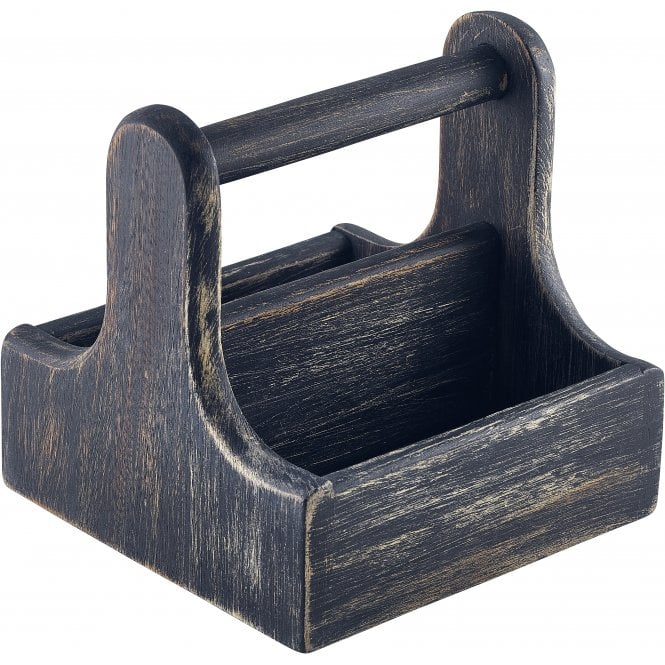 Genware Small Black Wooden Table Caddy