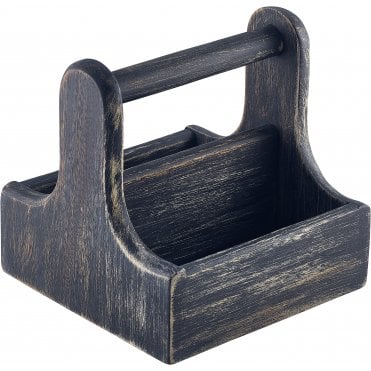 Small Black Wooden Table Caddy