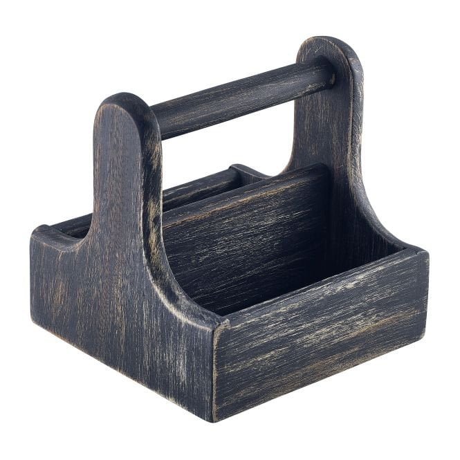 Genware Small Black Wooden Table Caddy