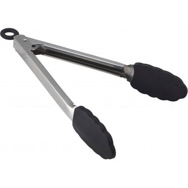 St/St Locking Tongs with Silicone Tip 23cm/ 9"