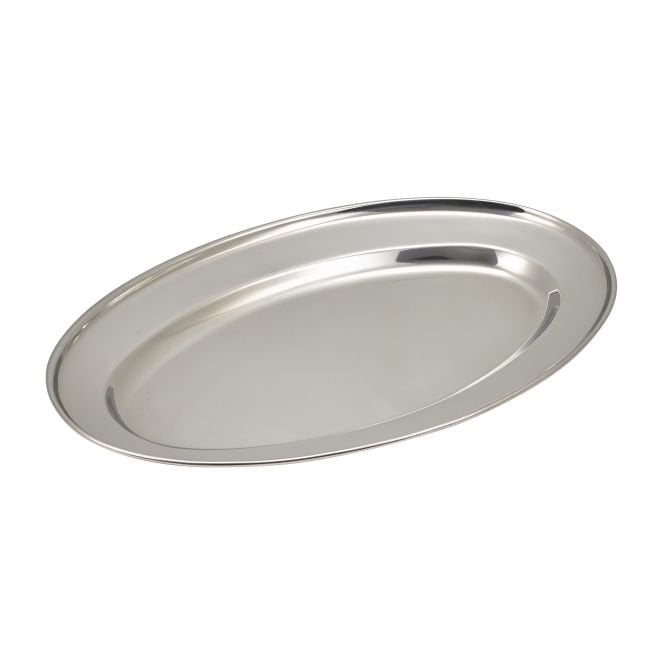 Genware  Stainless Steel Oval Flat 30cm/ 12