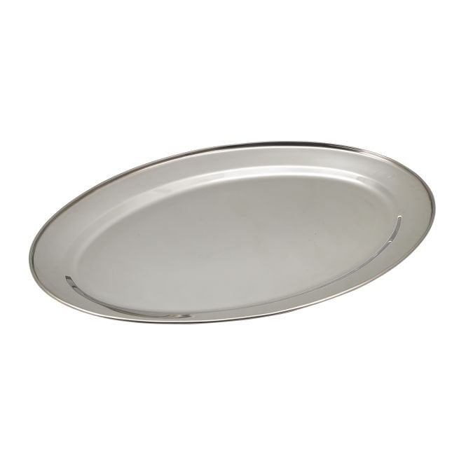 Genware  Stainless Steel Oval Flat 54.5cm/ 22